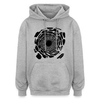 Schwarzes Loch - Oversized Unisex Hoodie - Grau meliert - Vorne - Noah (186cm)