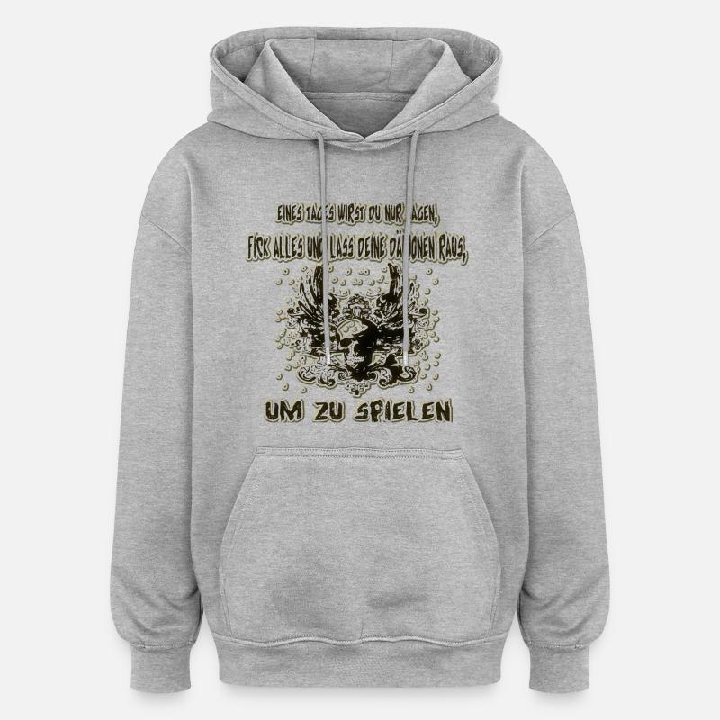 Dämon raus lassen - Oversized Unisex Hoodie - Grau meliert