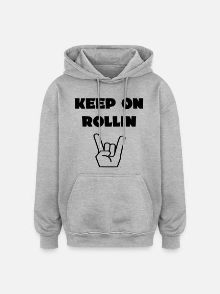 Always keep rolling with your wheelchair # - Oversized Unisex Hoodie - heather grey