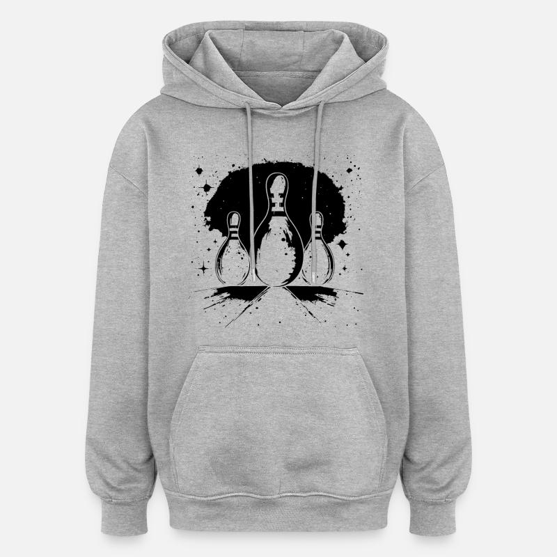 Bowling - Sweat à capuche oversize unisexe - gris chiné