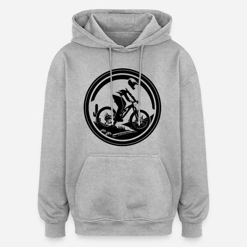 Vtt - Sweat à capuche oversize unisexe - gris chiné