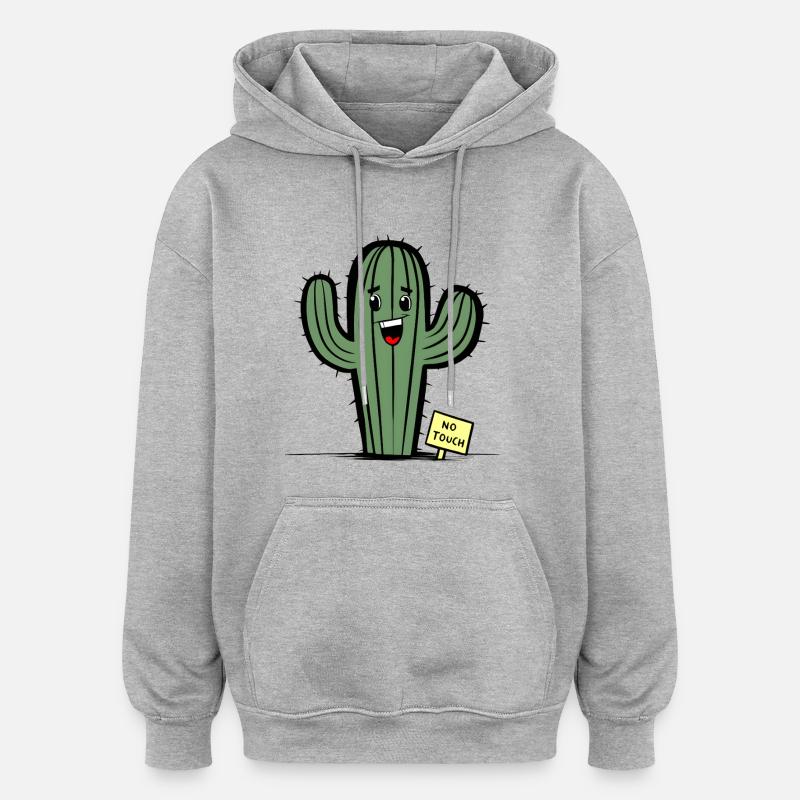 Je ne peux pas y toucher - Sweat à capuche oversize unisexe - gris chiné