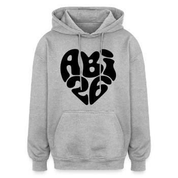 Abitur 2026 - Abi 26 - ABI 2026 - Abitur 26 - Oversized Unisex Hoodie - Grau meliert - Vorne - Noah (186cm)
