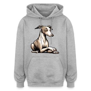 Whippet Greyhound Whippets Greyhound Owner - Oversized Unisex Hoodie - heather grey - Front - Noah (186cm)