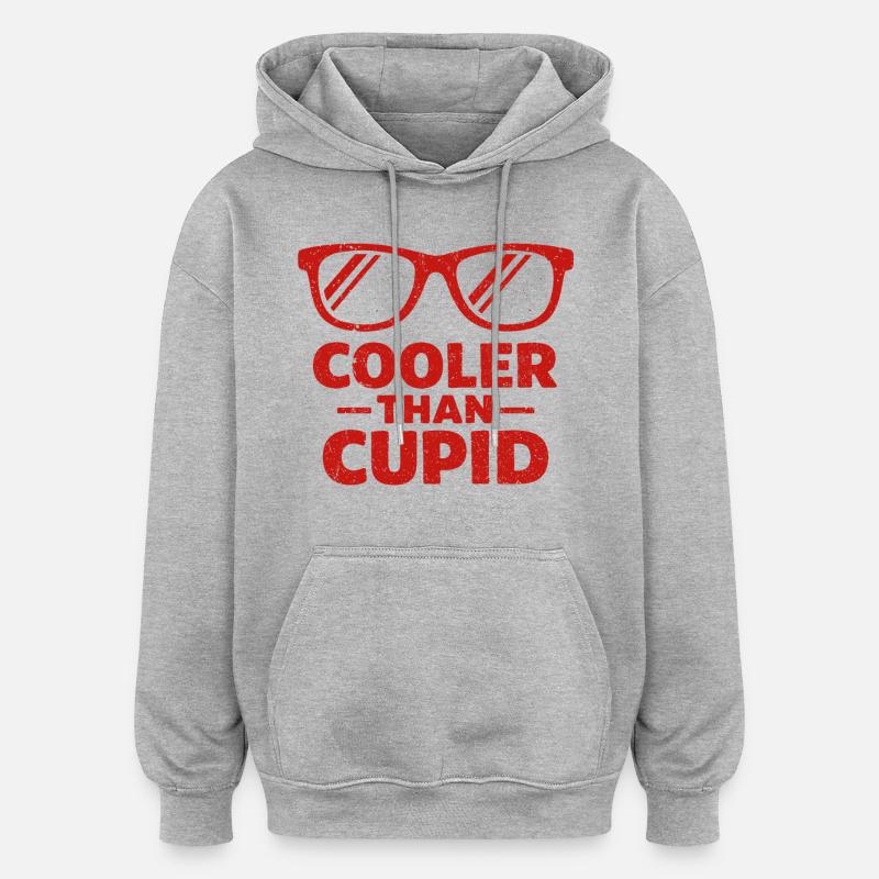 Cooler als Amor Retro-Herzen - Oversized Unisex Hoodie - Grau meliert