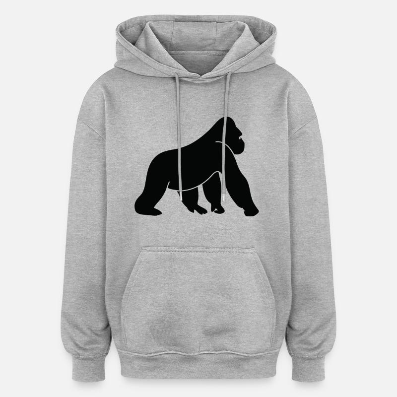 Un gorille sauvage - Sweat à capuche oversize unisexe - gris chiné