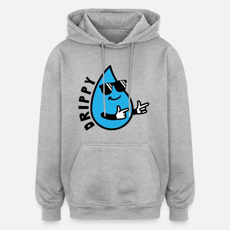 Dégoulinant - Sweat à capuche oversize unisexe - gris chiné