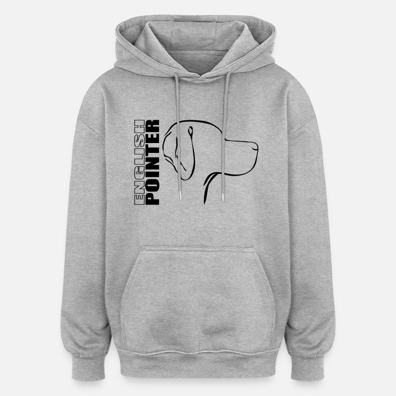 ANGLAIS POINTER PROFIL - Sweat à capuche oversize unisexe - gris chiné