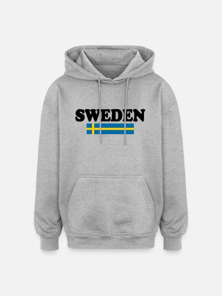 Schweden - Sweat à capuche oversize unisexe - gris chiné