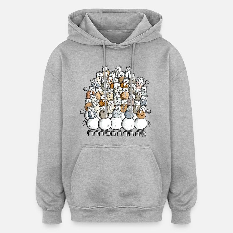 Le Tas De Chevaux - Cheval - Sweat à capuche oversize unisexe - gris chiné