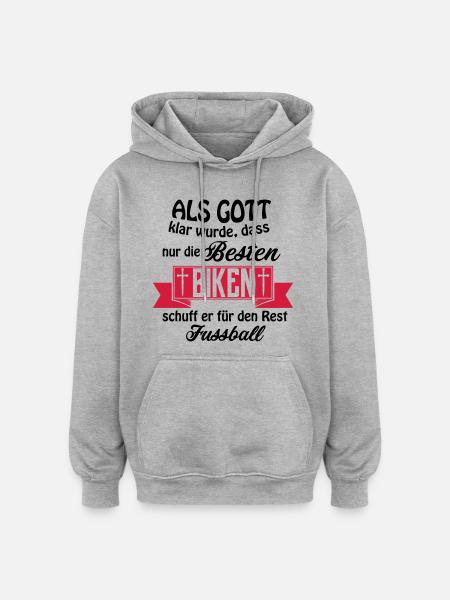 Gott biken - Oversized Unisex Hoodie - Grau meliert