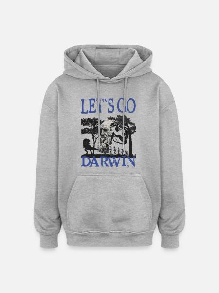 Charles Darwin Evolution textile Geschenkidee - Oversized Unisex Hoodie - Grau meliert