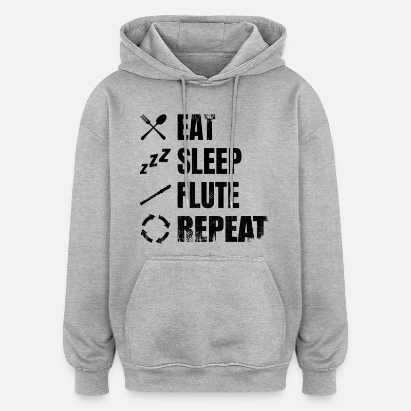 Dicton de flûte - Sweat à capuche oversize unisexe - gris chiné