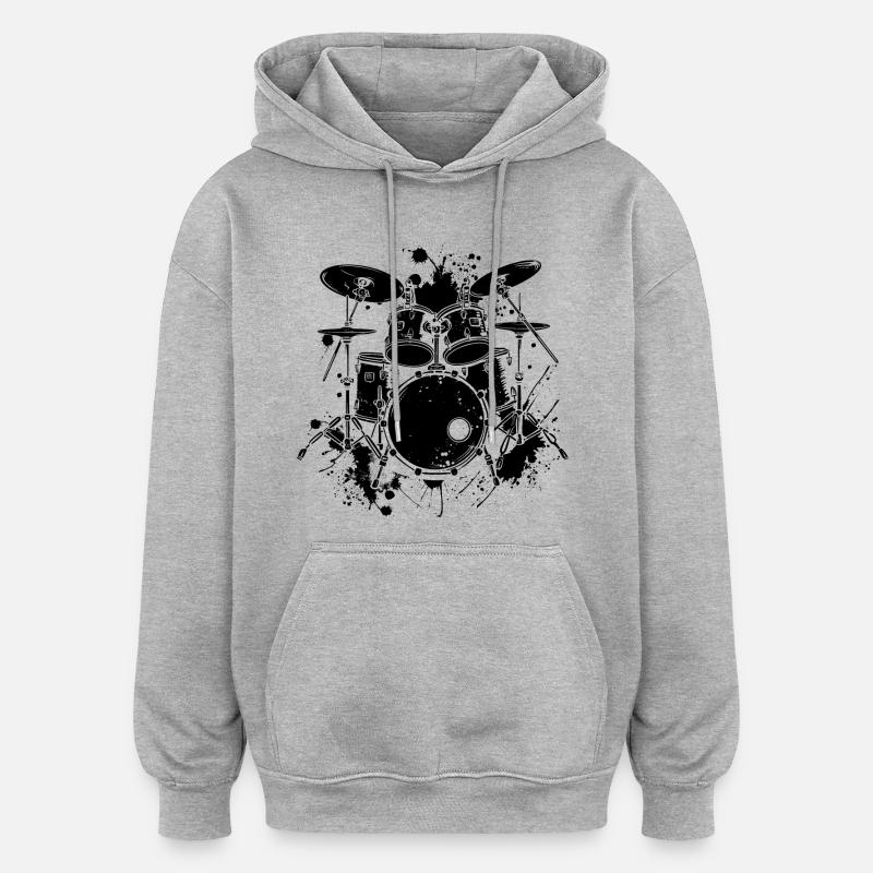 Piège - Sweat à capuche oversize unisexe - gris chiné