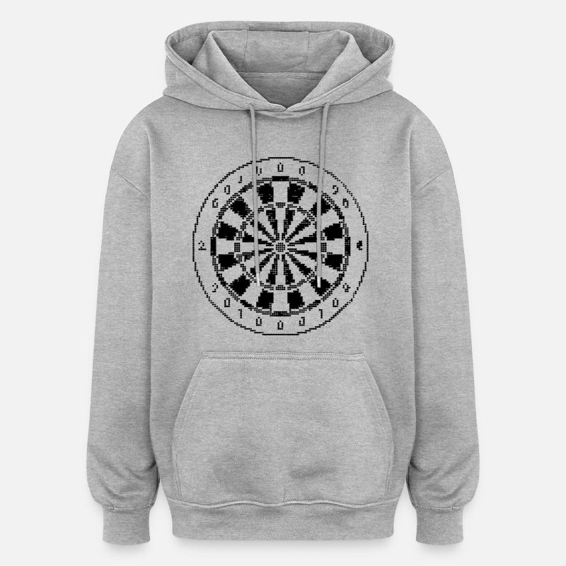 Dartscheibe Pixel Grafik - Oversized Unisex Hoodie - Grau meliert