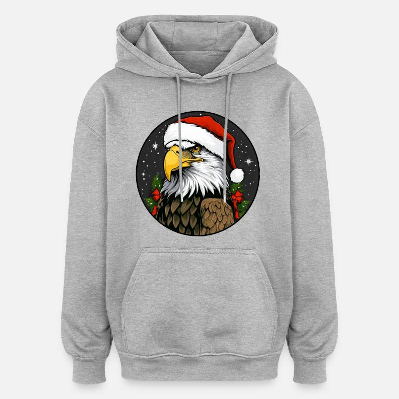 Noël de l’aigle - Sweat à capuche oversize unisexe - gris chiné