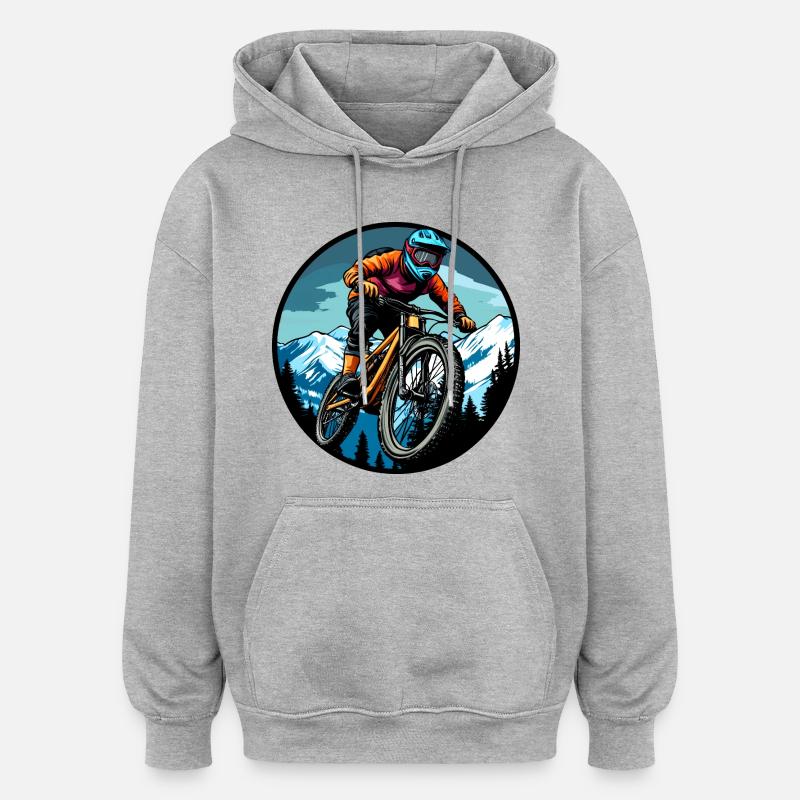 Freeride Biker - Sweat à capuche oversize unisexe - gris chiné