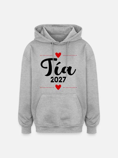 Spanische Tante 2027 - Oversized Unisex Hoodie - Grau meliert