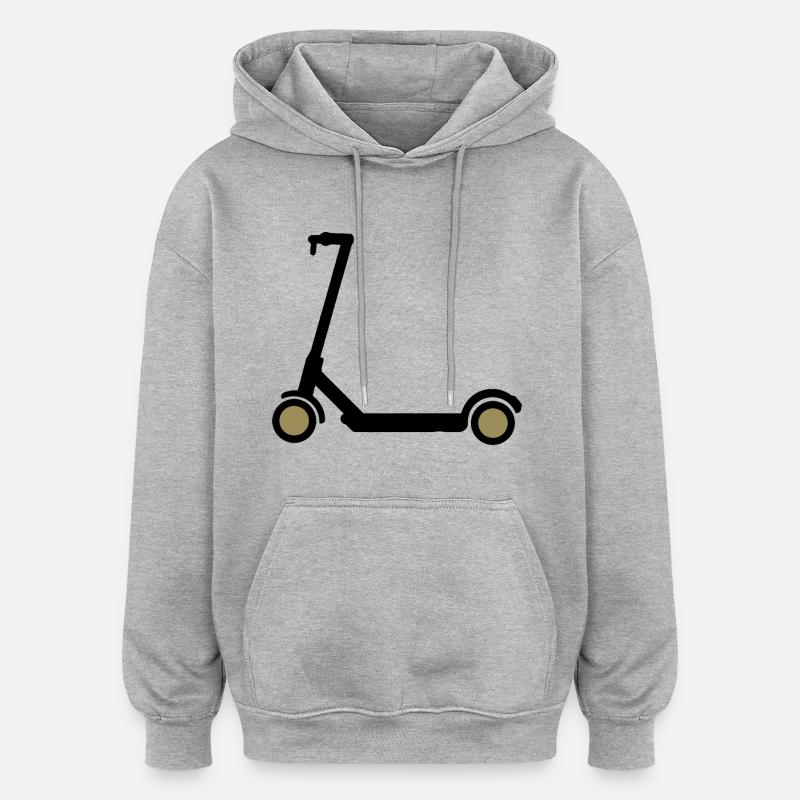 E-Scooter Eroller Comicdesign Geschenkidee - Oversized Unisex Hoodie - Grau meliert