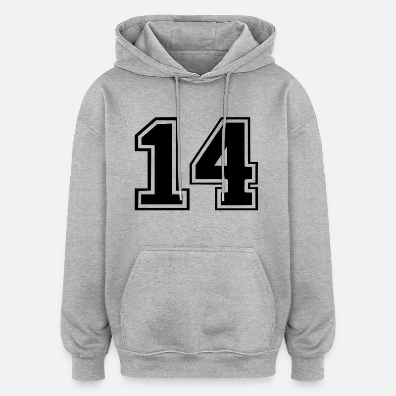 14 - Sweat à capuche oversize unisexe - gris chiné