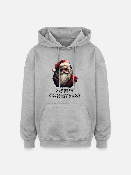 Weihnachtsmann - Marry Christmas - Oversized Unisex Hoodie - Grau meliert