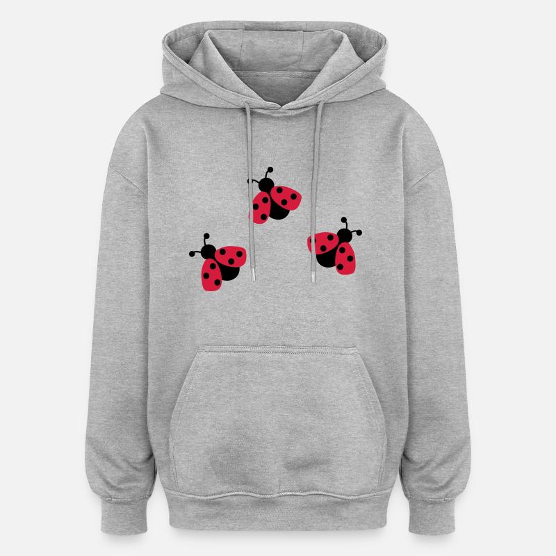 Coccinelle - Sweat à capuche oversize unisexe - gris chiné