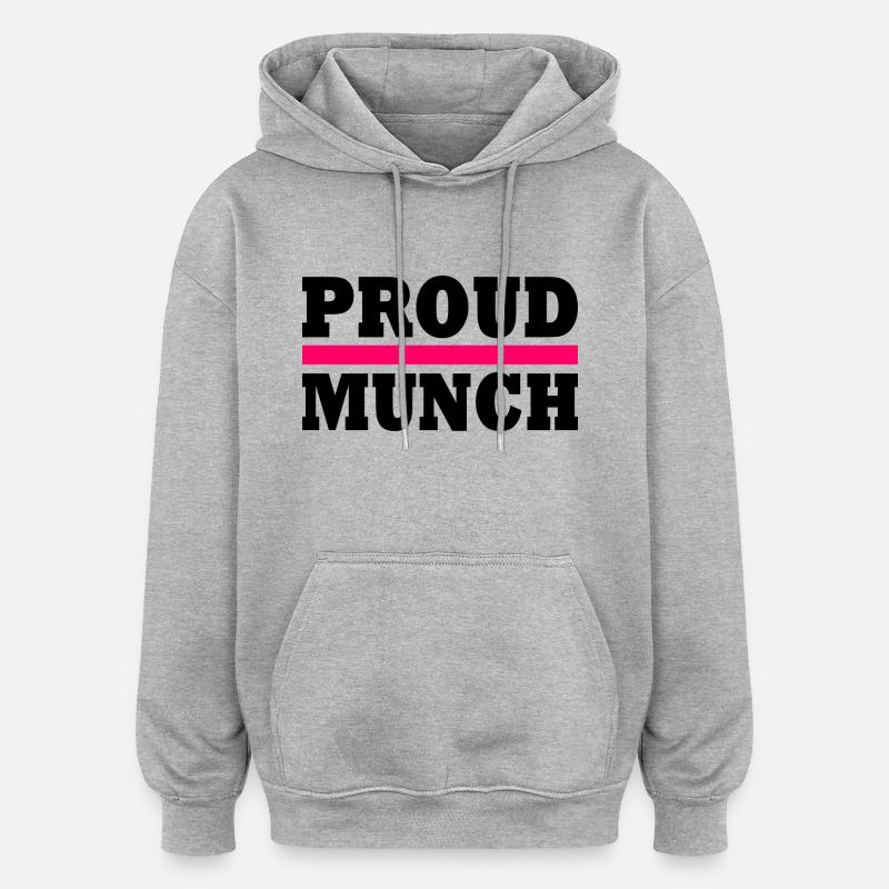 Proud munch - Sweat à capuche oversize unisexe - gris chiné