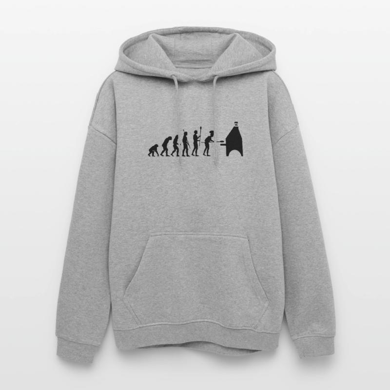 evolution pizza Sweat à capuche oversize unisexe