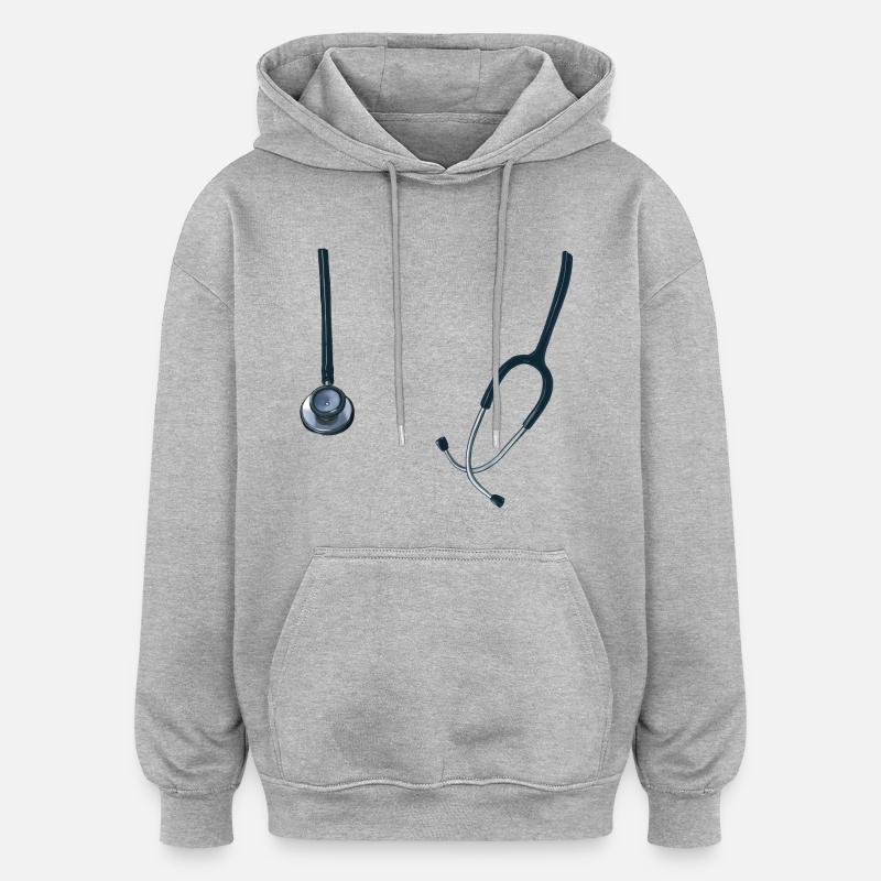 Stethoskop - Oversized Unisex Hoodie - Grau meliert