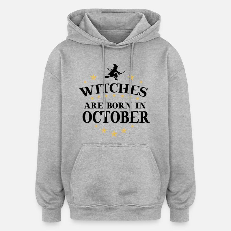 Sorcières Oktober - Sweat à capuche oversize unisexe - gris chiné
