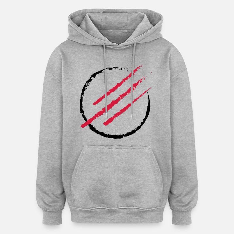 Grattez le Cercle - Sweat à capuche oversize unisexe - gris chiné