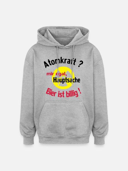 Trinkspruch - Oversized Unisex Hoodie - Grau meliert