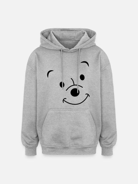 Lachender Bär - Oversized Unisex Hoodie - Grau meliert