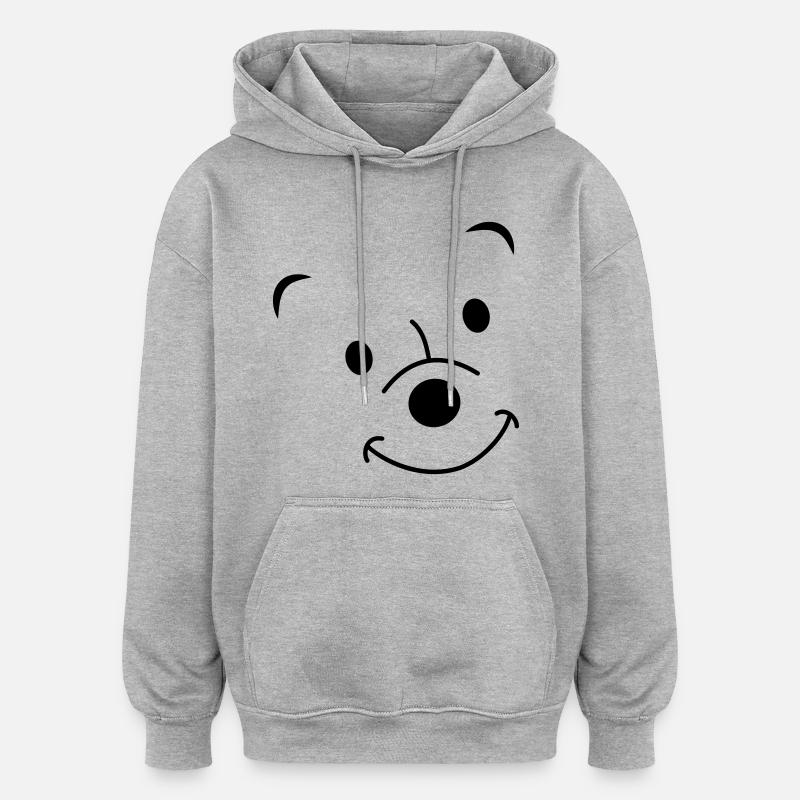 Lachender Bär - Oversized Unisex Hoodie - Grau meliert