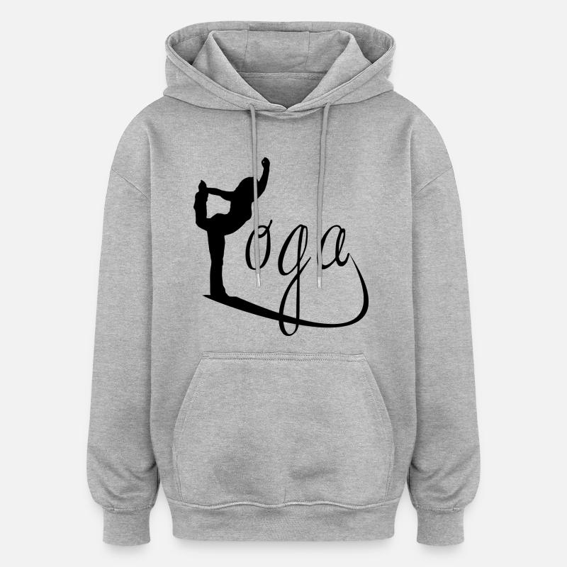 yoga - Sweat à capuche oversize unisexe - gris chiné