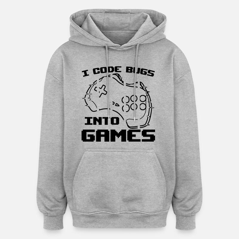 Programmeur de jeux vidéo - Sweat à capuche oversize unisexe - gris chiné