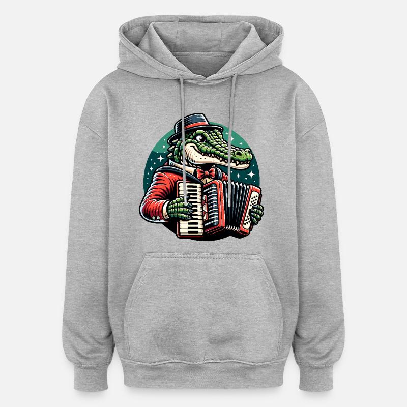 Crocodile Russe en Russe Crocodiles Russes - Sweat à capuche oversize unisexe - gris chiné