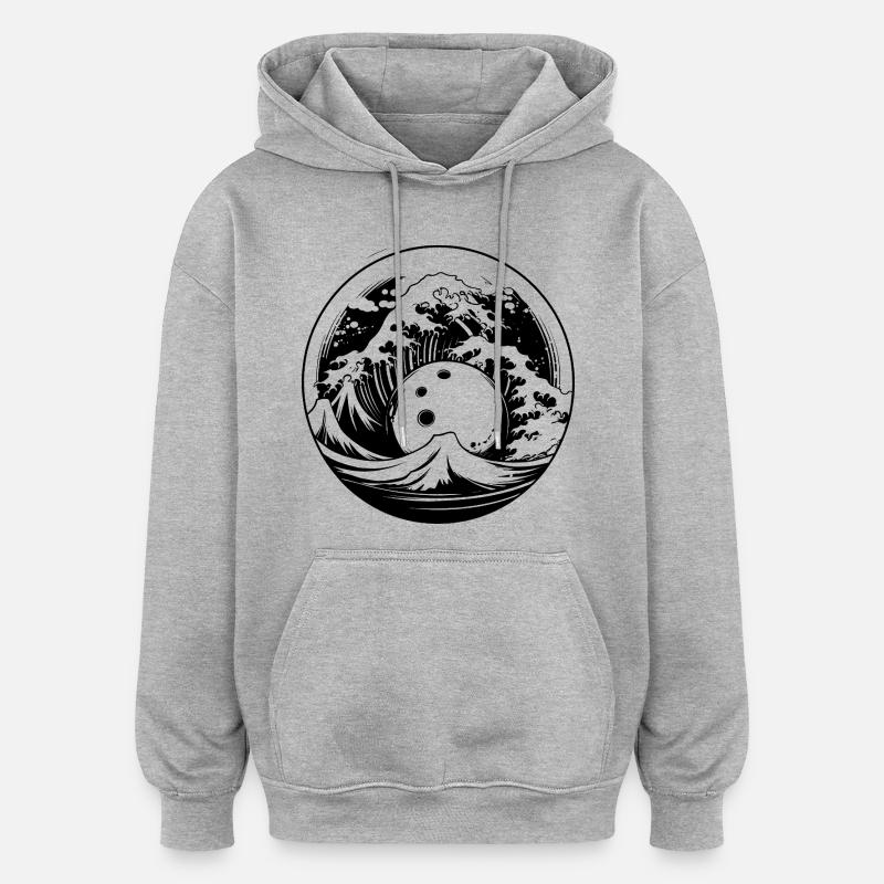 Bowling - Sweat à capuche oversize unisexe - gris chiné