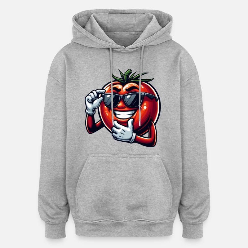 Coole Tomate mit Sonnenbrille Sommer Eitelkeit - Oversized Unisex Hoodie - Grau meliert