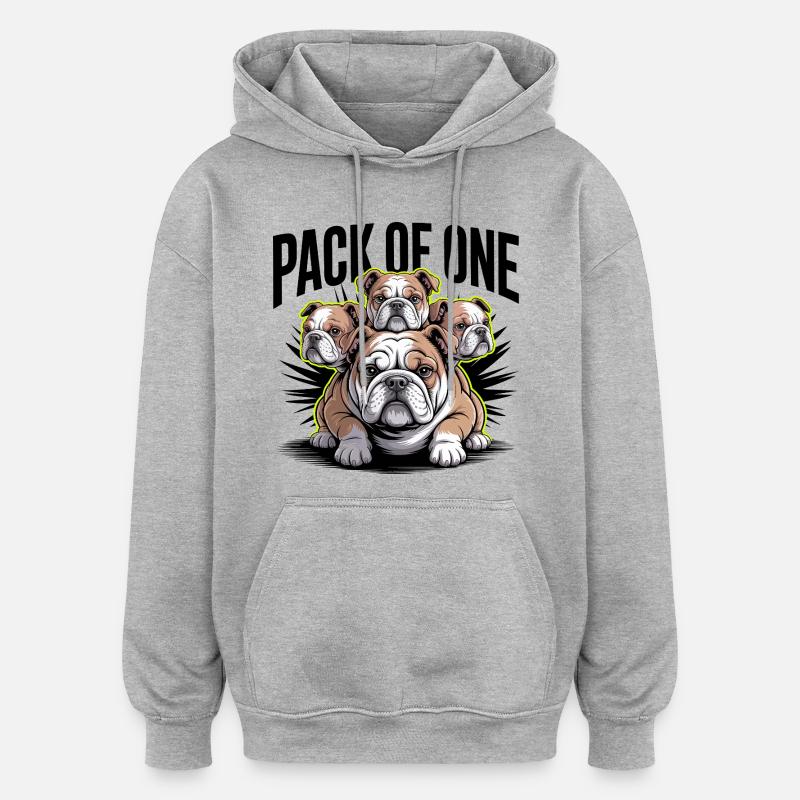 Meute d’un bouledogue - Sweat à capuche oversize unisexe - gris chiné