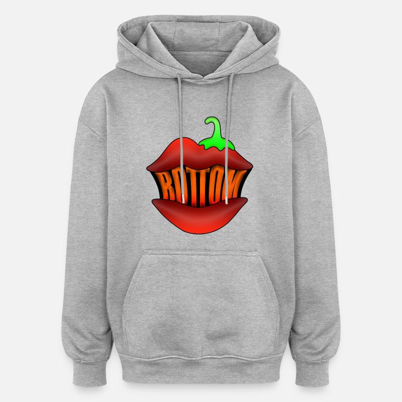 Fond - Sweat à capuche oversize unisexe - gris chiné