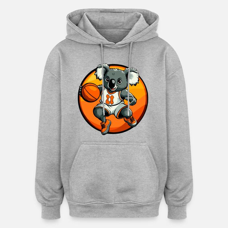 Basketteur Koala - Sweat à capuche oversize unisexe - gris chiné