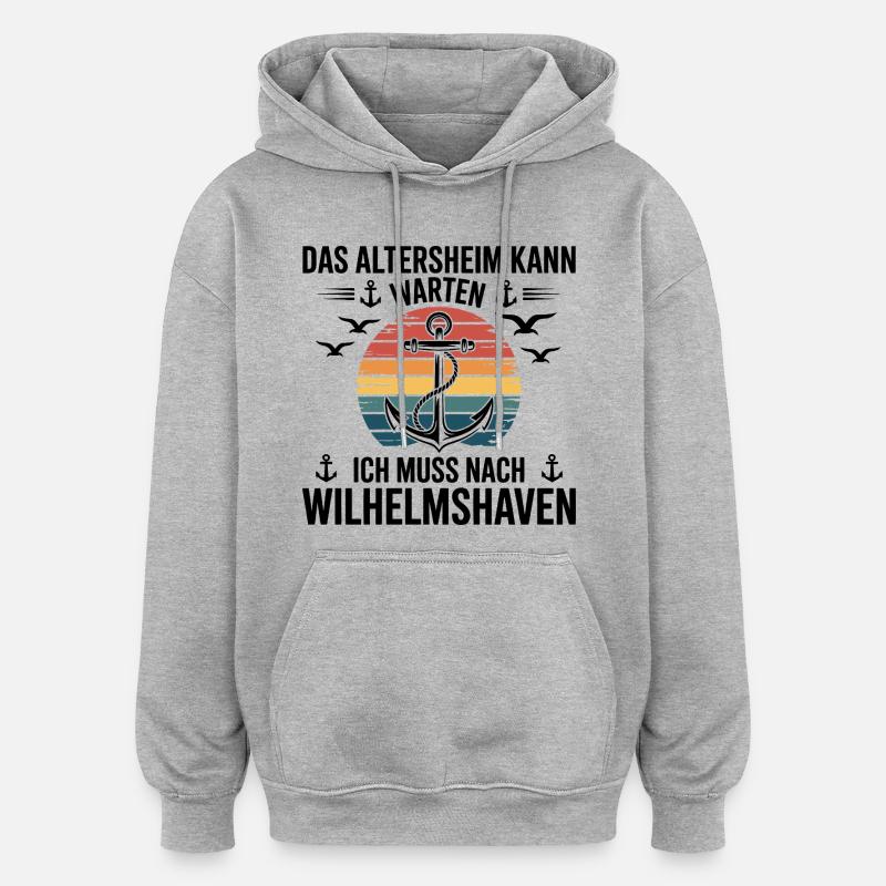 Proverbes de Wilhelmshaven Proverbes de Wilhelmshaven - Sweat à capuche oversize unisexe - gris chiné