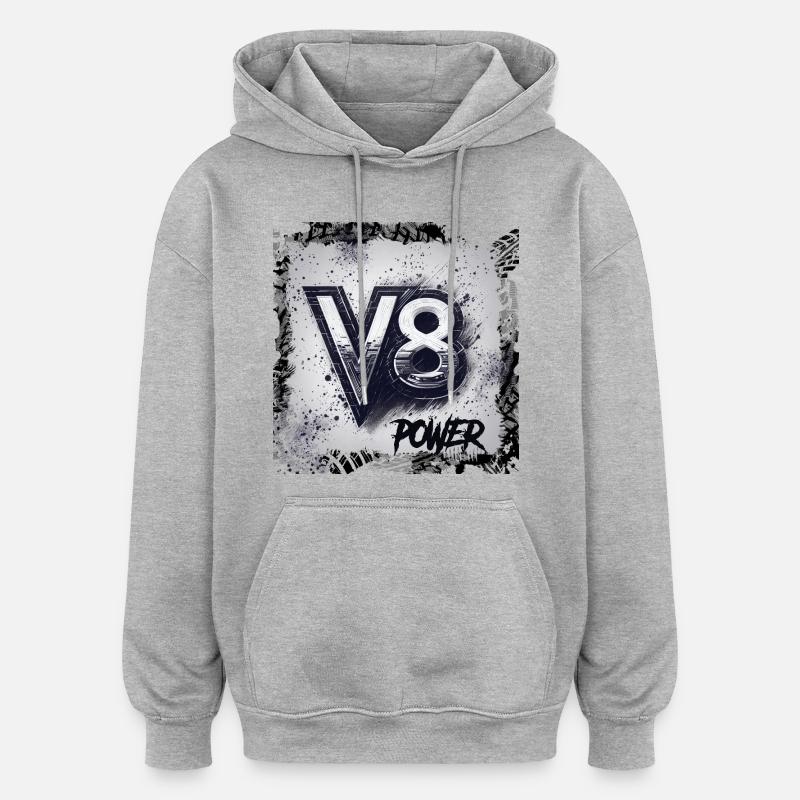 Puissance du V8 - Sweat à capuche oversize unisexe - gris chiné