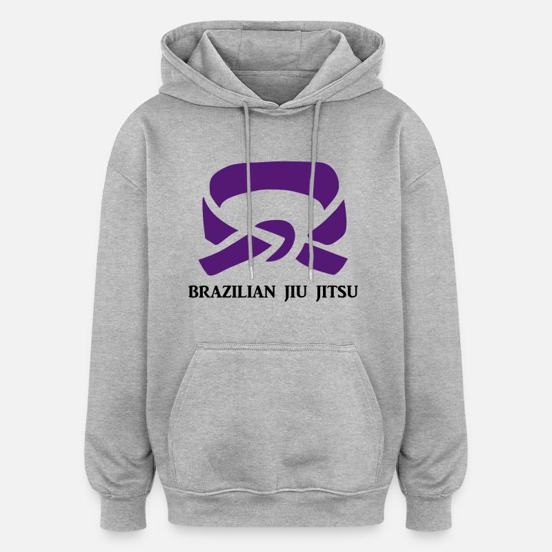BJJ robe pourpre - Sweat à capuche oversize unisexe - gris chiné
