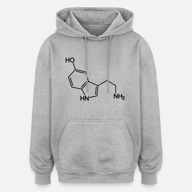 Serotonin Molekül - Oversized Unisex Hoodie - Grau meliert