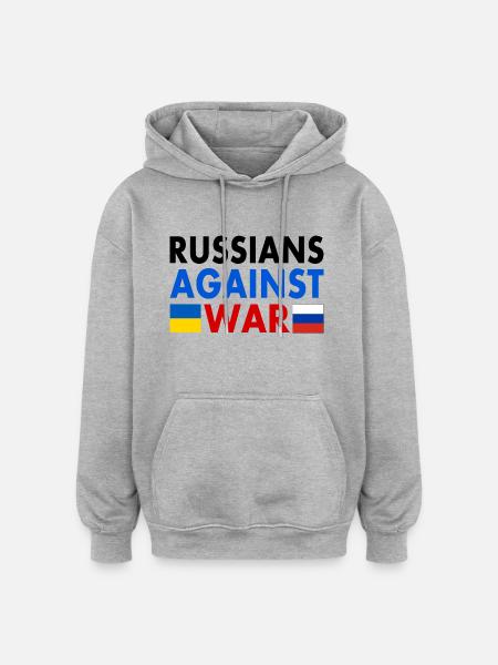 russians against war - Oversized Unisex Hoodie - heather grey