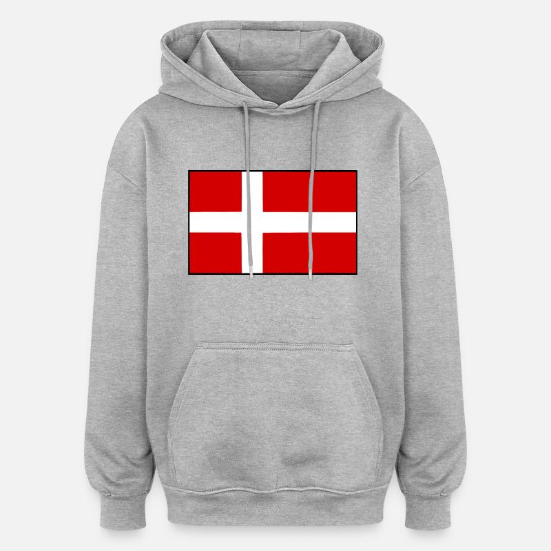 Dänemark - Oversized Unisex Hoodie - Grau meliert