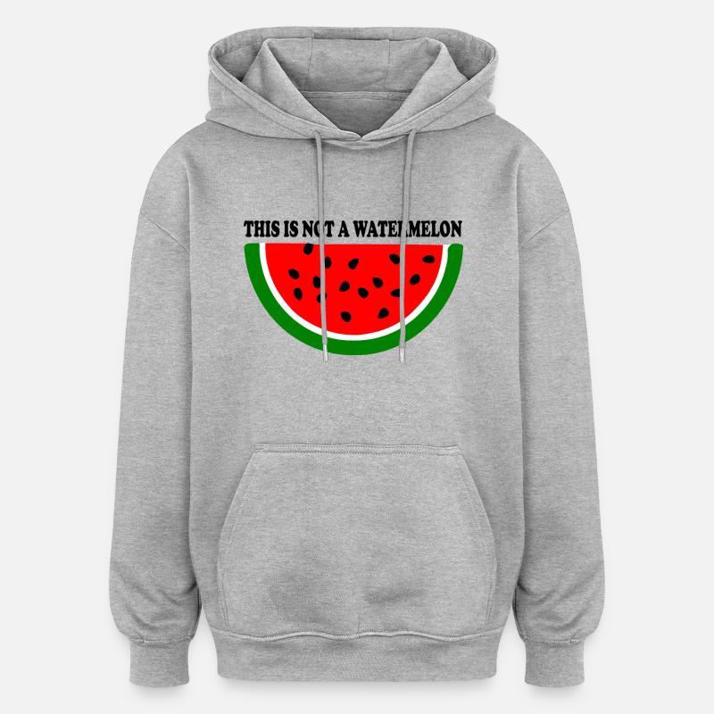 Pastèque - Sweat à capuche oversize unisexe - gris chiné