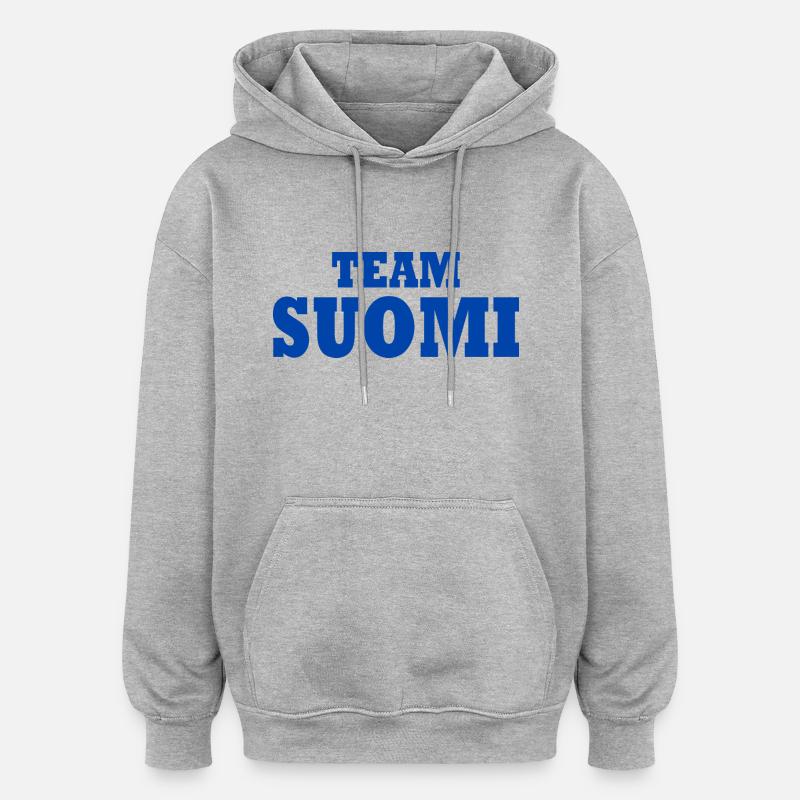 Team suomi - Sweat à capuche oversize unisexe - gris chiné